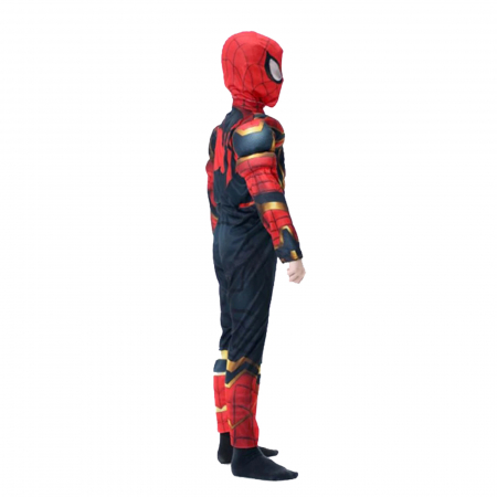 Set costum Iron Spiderman cu muschi si masca LED pentru baieti [2]