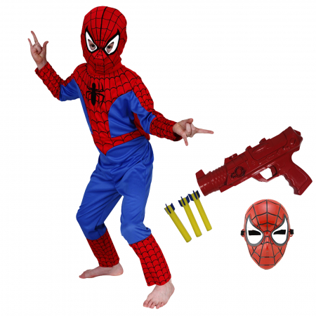 Set costum Spiderman si pistol pentru baieti [0]