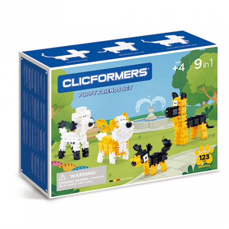 Set de construit Clicformers- Catei prietenosi, 123 piese [0]
