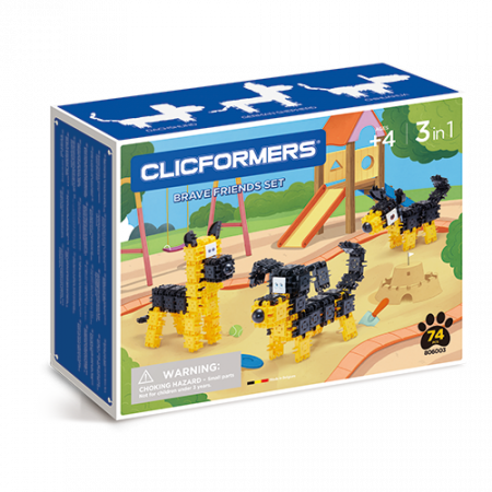 Set de construit Clicformers- Catei prietenosi, 74 piese [0]
