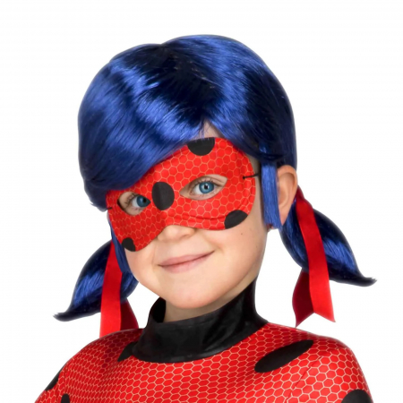 Masti Supereroi - Set peruca si masca Buburuza Miraculoasa pentru fete, Ladybug - KidMania.ro