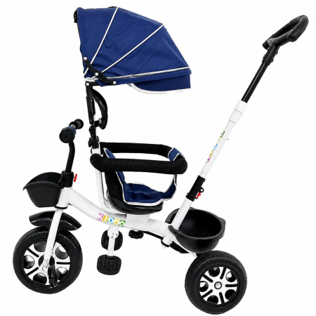 Tricicleta Evolutiva KD-X06 pentru copii, cu scaun rotativ 360°, pozitie de somn si roti din cauciuc, 9 luni – 6 ani, albastru - KidMania.ro [3]