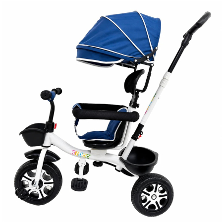 Tricicleta Evolutiva KD-X06 pentru copii, cu scaun rotativ 360°, pozitie de somn si roti din cauciuc, 9 luni – 6 ani, albastru - KidMania.ro [2]