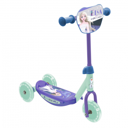 Jocuri si Jucarii exterior - Trotineta cu 3 roti Frozen, Printesa Elsa, Disney, 2+, mov, pentru fete - KidMania.ro
