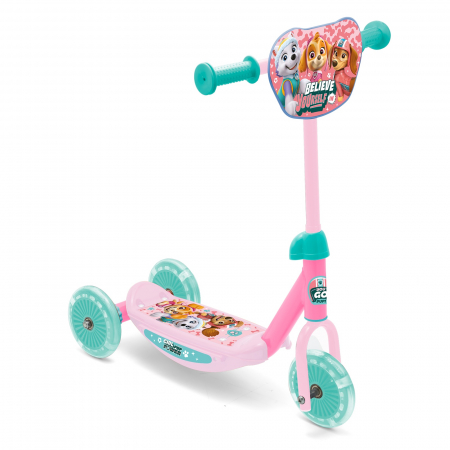 Jocuri si Jucarii exterior - Trotineta cu 3 roti Paw Patrol, Everest, Skye si Zuma, Disney, 2+, roz, pentru fete - KidMania.ro