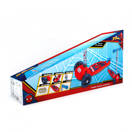 Trotineta cu 3 roti Spiderman, Omul Paianjen, Marvel, 2+, rosu, pentru copii - KidMania.ro [4]