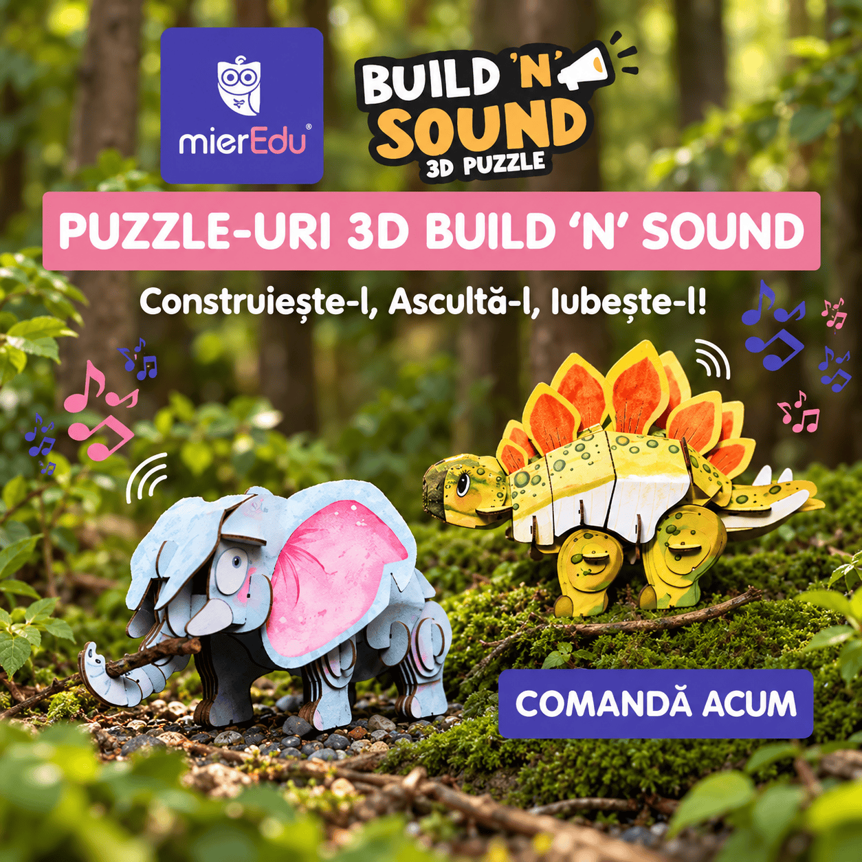 Puzzle 3d cu sunete mieredu mobil