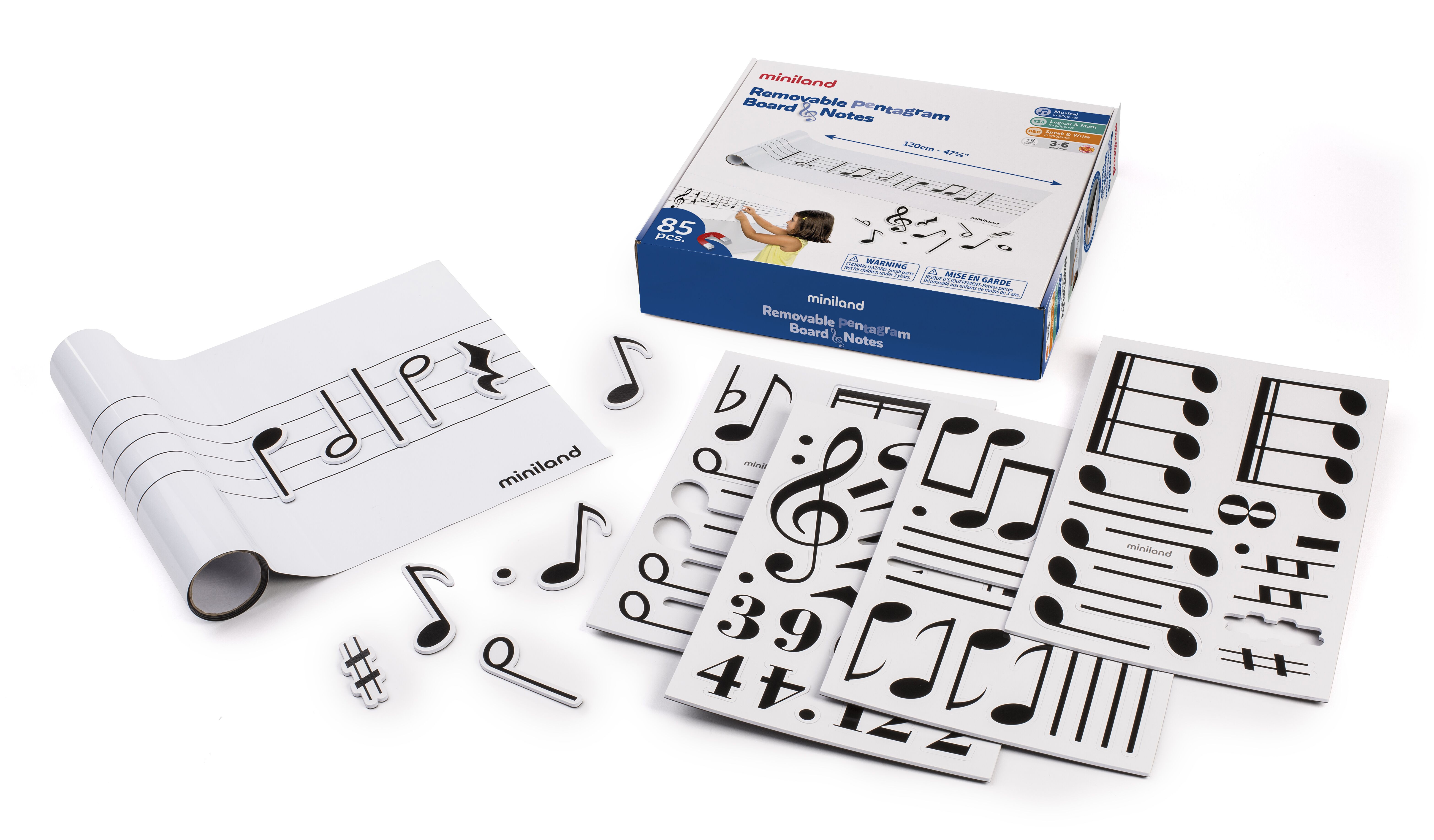 Varsta - Set Portativ cu 85 note muzicale magnetice