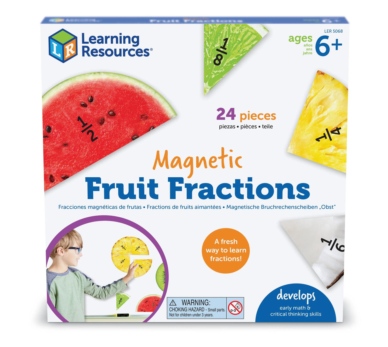 Jucarii Educative - Set fractii magnetice - Fructe