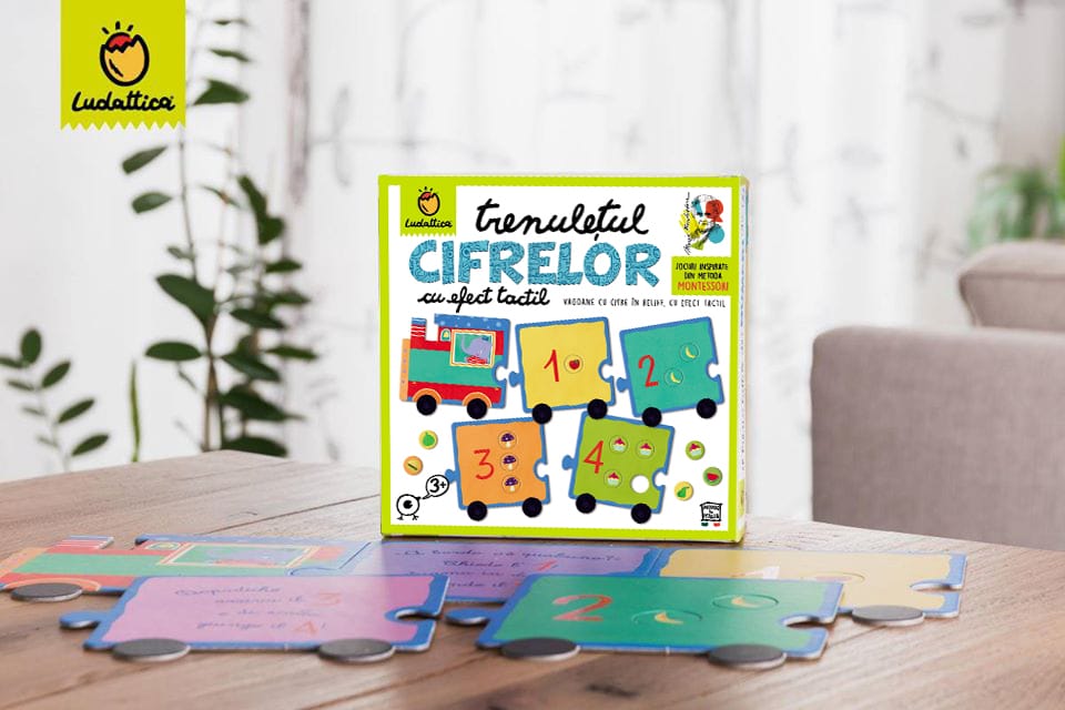 Joc Montessori Trenulețul Cifrelor Cu Efect Tactil, Ludattica, +3 ani [4]