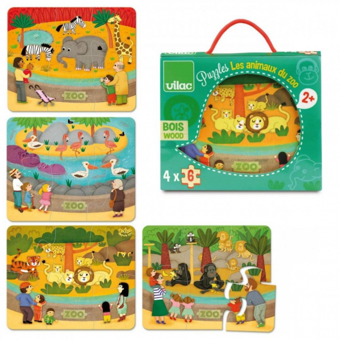 4 puzzle - animale de la ZOO 6 pcs [1]