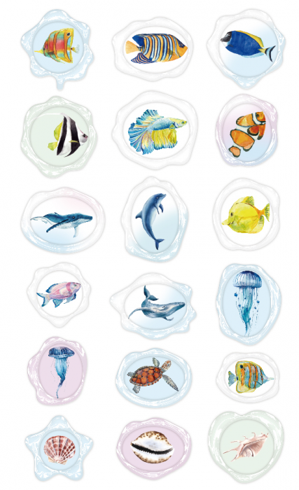 Abtibilduri imitatie sigiliu - Animale subacvatice, colectia Creatii Naturale [2]