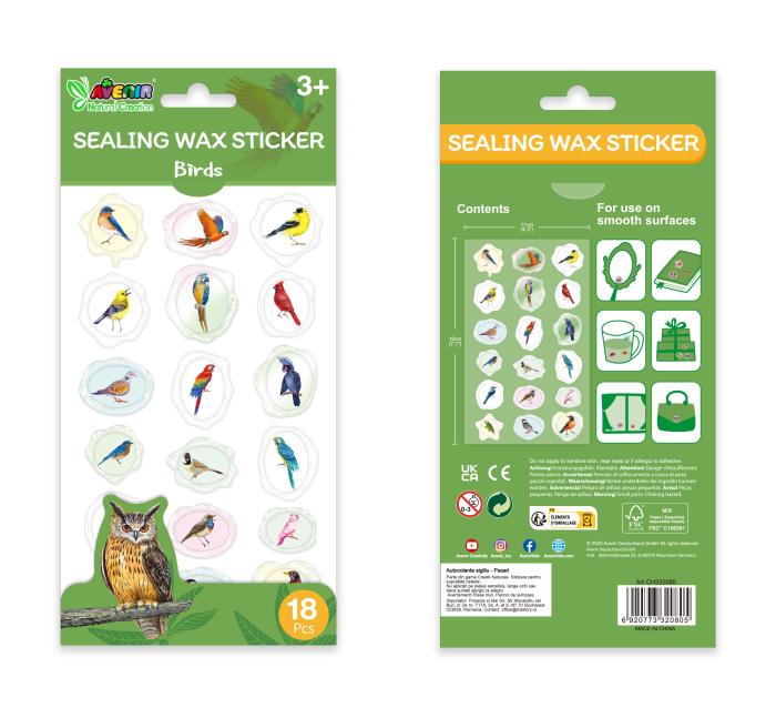 Abtibilduri imitatie sigiliu - Pasari, colectia Creatii Naturale [6]