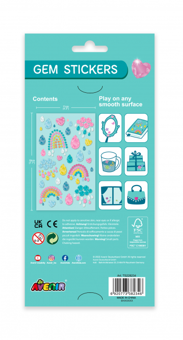 Abtibilduri pietre stralucitoare - Curcubee [3]