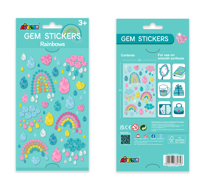 Abtibilduri pietre stralucitoare - Curcubee [4]