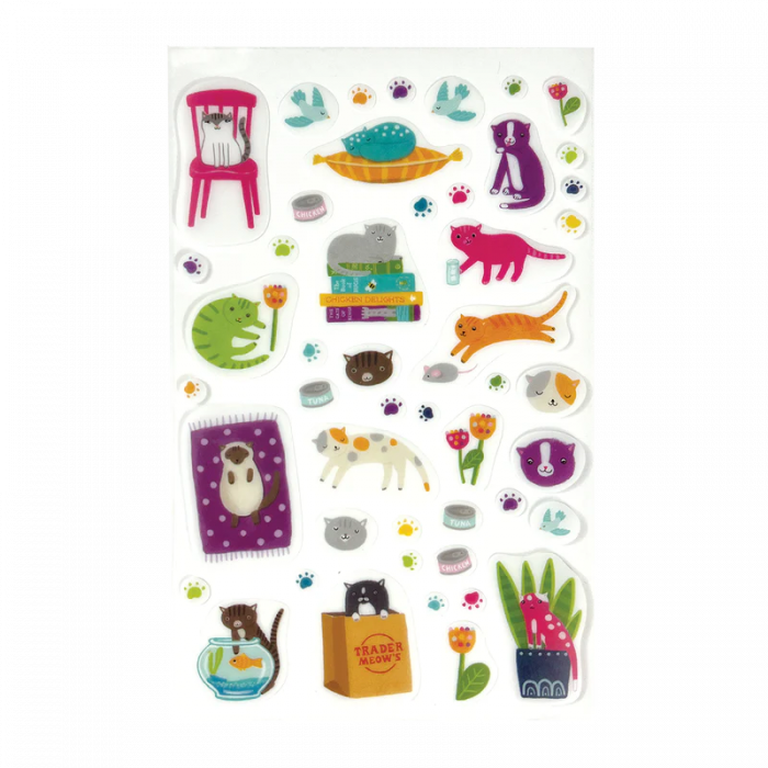 Abtibilduri vinil transparent Stickiville Quirky Cats [3]