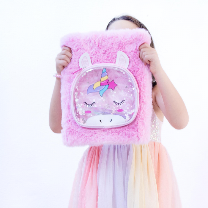 Agendă gigant Girabrilla – Unicorn Magic, cu copertă pufoasă și poșetă detașabilă [3]