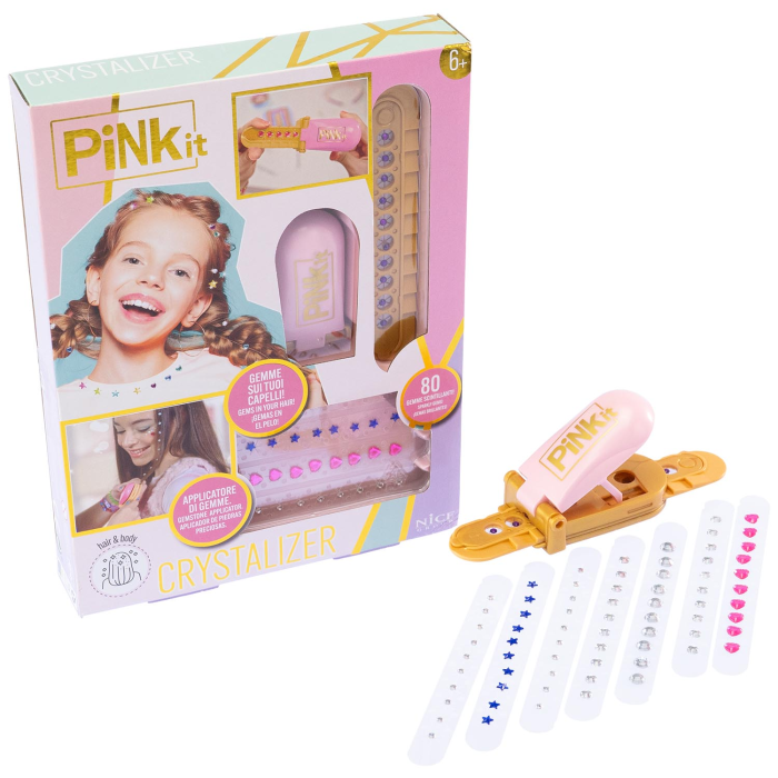 Set creativ cu aplicator multifuncțional de cristale și pietre decorative - Pink It Crystalizer [2]