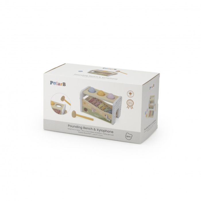 Banc de lovit cu Xilofon Montessori 3 in 1, Viga [5]