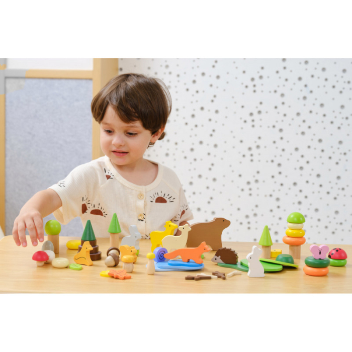 Blocuri din lemn colorate Povestile Naturii (58 piese), Viga [5]