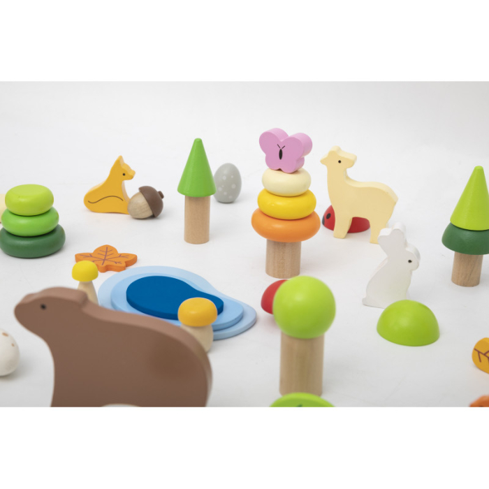 Blocuri din lemn colorate Povestile Naturii (58 piese), Viga [2]