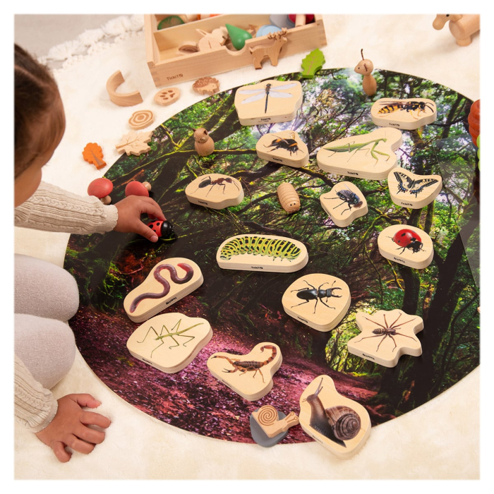 Blocuri din lemn cu Insecte, 15 piese, TickiT [2]