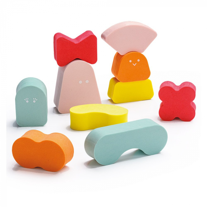 Blokki, joc de stivuire din spuma, coral pink, Quut Toys [4]