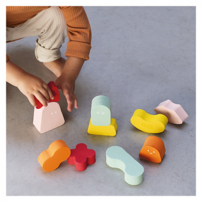 Blokki, joc de stivuire din spuma, coral pink, Quut Toys [2]
