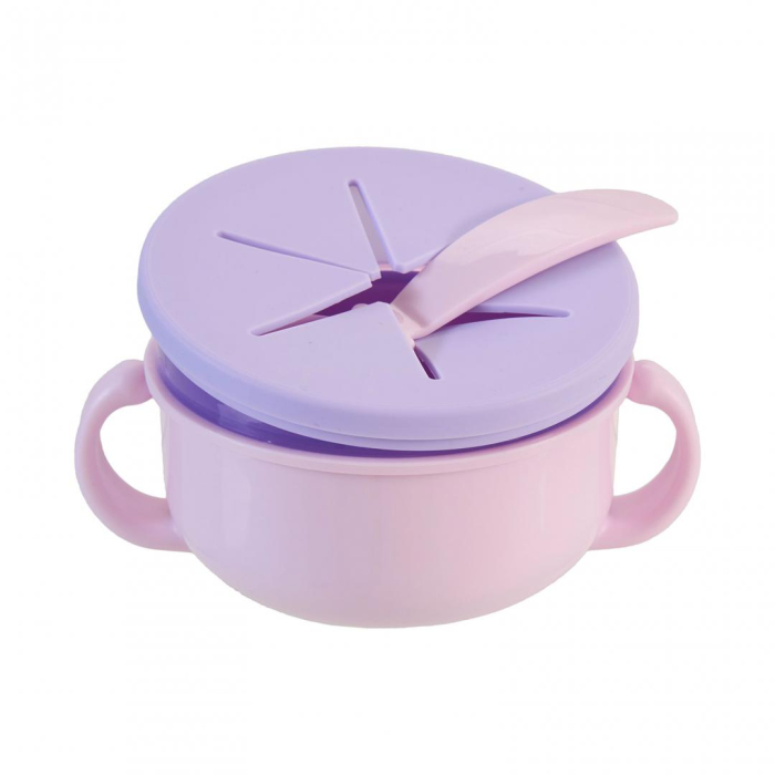 Bol 2 in 1 pentru snackuri cu lingurita, mov, U-Grow [4]