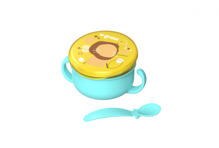 Bol 2 in 1 pentru snackuri si lingurita, blue, U-Grow [3]