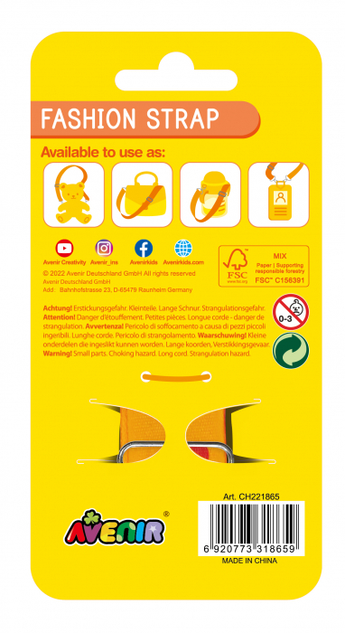 Bretea Fashion ajustabila pentru accesorii - Crocodil artistic [4]