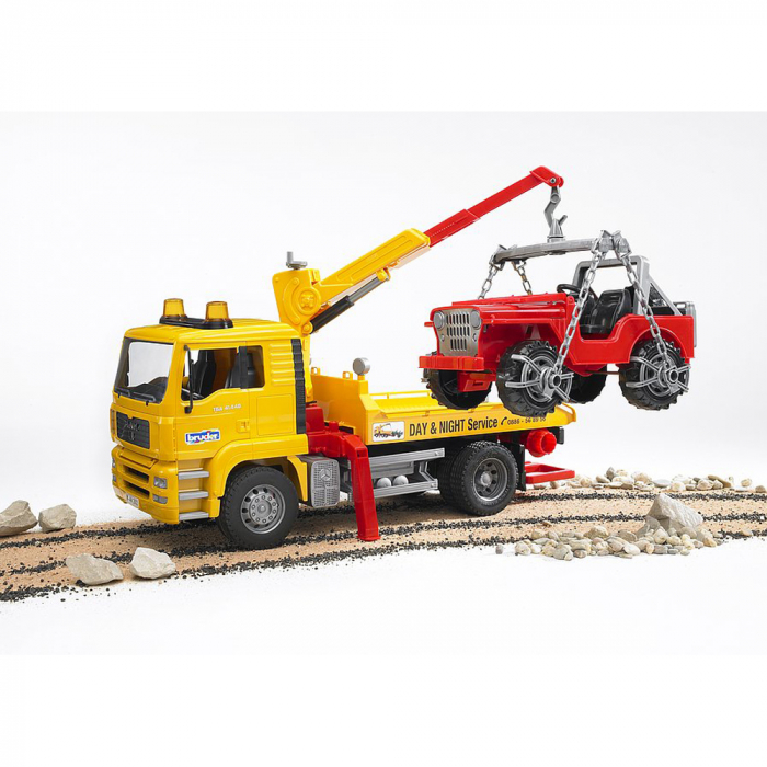 Bruder - Camion De Tractare Man Tga Si Vehicul De Teren [2]