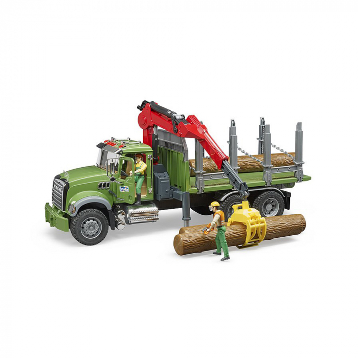 Bruder - Camion Lemne Mack Granite Cu Macara De Incarcare, Graifer Si 3 Busteni [2]
