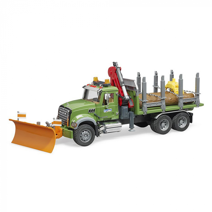 Bruder - Camion Lemne Mack Granite Cu Macara De Incarcare, Graifer Si 3 Busteni [3]