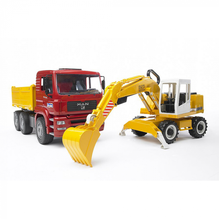 Bruder - Camion Man Tga Si Excavator Liebherr [3]