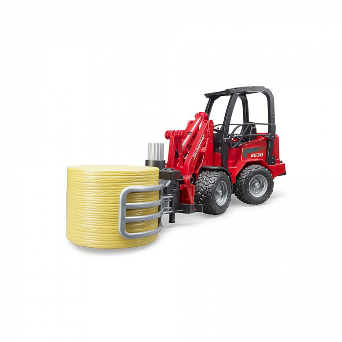 Bruder - Incarcator Compact Schaffer 2630 Cu Graifer Si Un Balot Rotund [3]