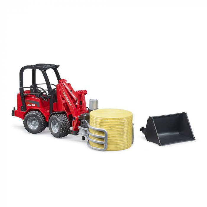 Bruder - Incarcator Compact Schaffer 2630 Cu Graifer Si Un Balot Rotund [2]