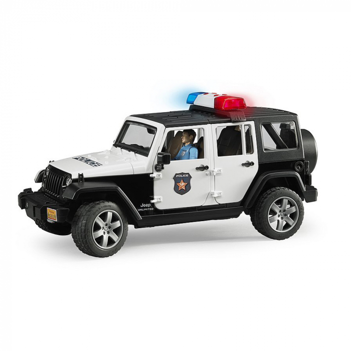 Bruder - Jeep Wrangler Unlimited Rubicon De Politie Cu Sirena Si Figurina [3]