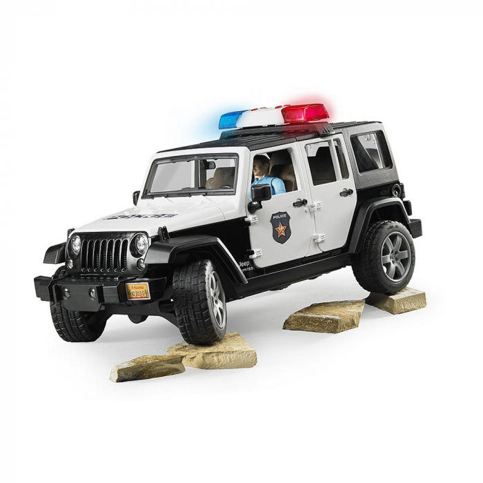 Bruder - Jeep Wrangler Unlimited Rubicon De Politie Cu Sirena Si Figurina [4]