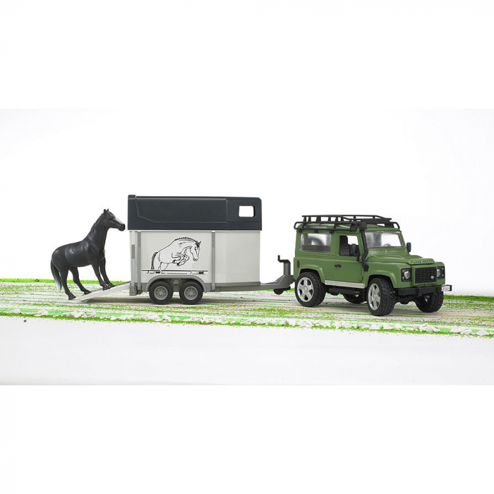 Bruder - Masina De Teren Land Rover Defender Cu Remorca Si Cal [2]