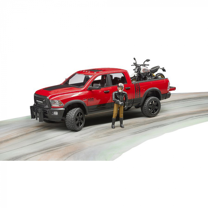 Bruder - Masina De Teren Ram 2500 Cu Motocicleta Scrambler Ducati Desert Si Sofer [2]
