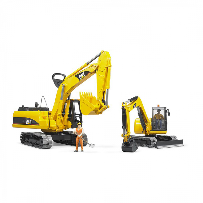 Bruder - Mini Excavator Cat Cu Muncitor [2]