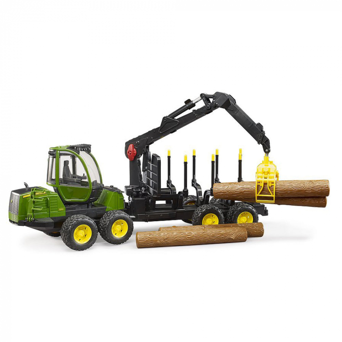 Bruder - Tractor Forestier John Deere 1210E Cu Graifer Si 4 Busteni [4]