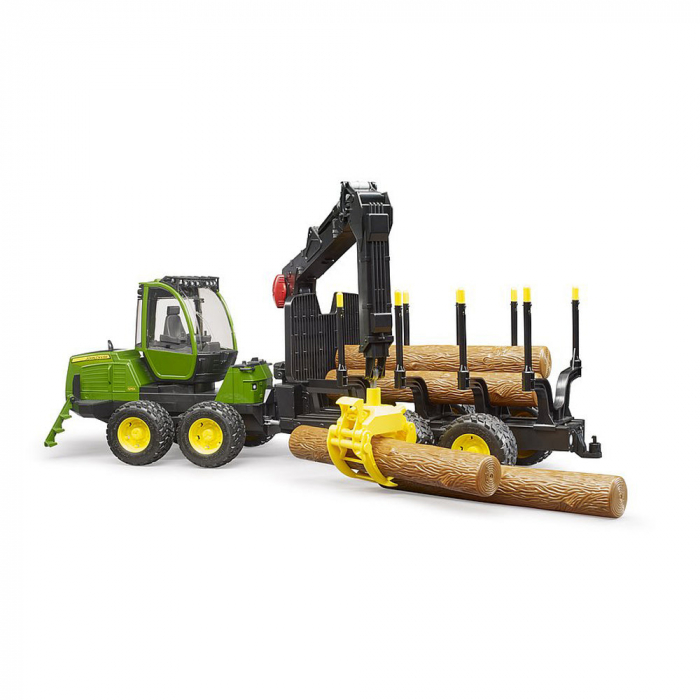 Bruder - Tractor Forestier John Deere 1210E Cu Graifer Si 4 Busteni [2]