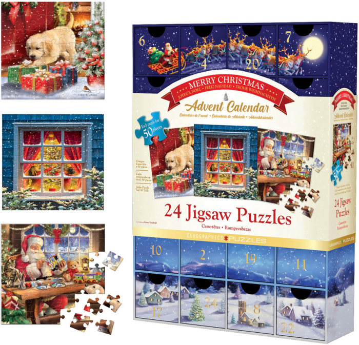 Calendar de Advent Craciun Fericit, 24 puzzle-uri, 50 piese [2]