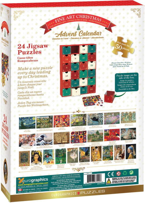 Calendar de Advent Picturi Celebre, 24 puzzle-uri, 50 piese [2]
