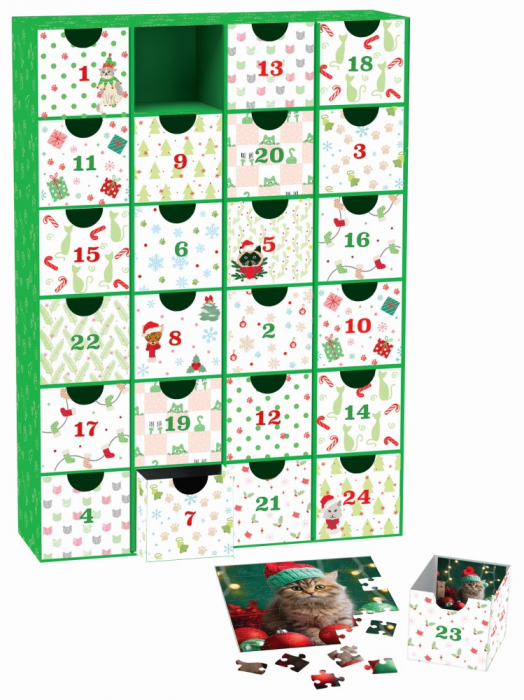 Calendar de Advent Pisici, 24 puzzle-uri, 50 piese [3]