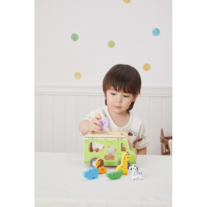 Camion din lemn cu sortare forme Animale Salbatice, Viga [6]