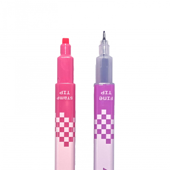 Carioci duble cu stampila patrata si varf subtire - set de 12 [8]