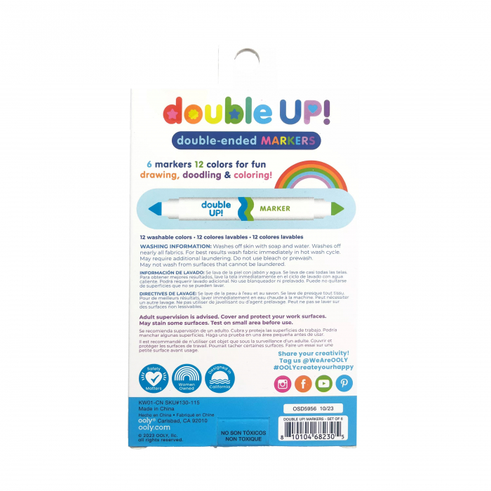 Carioci duble lavabile Double Up! - set de 6 carioci, 12 culori [7]